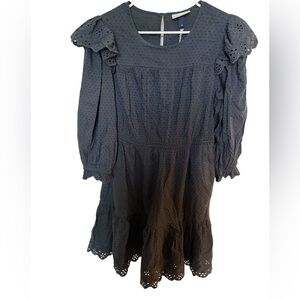 Universal Thread Black Textured Eyelet Ruffle Dress size L NWT Read Description!